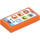 LEGO Oransje Tile 1 x 2 med Phone Home Screen med Rille (3069 / 106548)