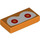 LEGO Orange Tile 1 x 2 with Red / Orange Eyes on White with Groove (3069 / 103776)