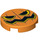 LEGO Orange Tile 2 x 2 Round with Carved Pumpkin with Bottom Stud Holder (14769 / 21356)