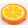 LEGO Orange Tile 2 x 2 Round with Citrus Fruit Sticker with &quot;X&quot; Bottom (4150)