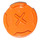 LEGO Orange Tile 2 x 2 Round with &quot;X&quot; Bottom (4150)