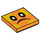 LEGO Oranje Tegel 2 x 2 met Bramball Gezicht met groef (76890 / 102200)