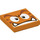 LEGO Orange Tile 2 x 2 with Goomba Face with Groove (3068 / 79551)