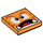 LEGO Orange Tile 2 x 2 with Goomba face with Groove (3068 / 94869)