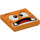 LEGO Oranje Tegel 2 x 2 met Goomba Gezicht met groef (3068 / 94869)