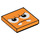 LEGO Orange Tile 2 x 2 with Goombrat Face with Groove (3068 / 94933)