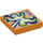 LEGO Orange Tile 2 x 2 with Mutate Ray with Groove (3068 / 75379)
