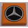 LEGO Orange Fliese 2 x 2 mit Silber Mercedes Star auf Schwarz Background Aufkleber mit Nut (3068)