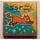 LEGO Orange Tile 2 x 2 with Super Cats with Groove (3068)