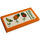 LEGO Orange Tile 2 x 4 with Green  &#039;Menu&#039; and Vegetables with Price Sticker (87079)