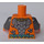 LEGO Orange Torso with Silver and Copper Snake Breastplate (973)