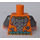 LEGO Orange Torso mit Silber und Kupfer Schlange Breastplate (973 / 76382)