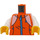 LEGO Orange Torso with Zipper Jacket with Tiger Head on Back (973 / 76382)