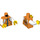 LEGO Orange Torso with Zipper Jacket with Tiger Head on Back (973 / 76382)
