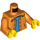 LEGO Orange Unbuttoned Veste Torse avec Bleu Undershirt (973 / 76382)