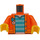 LEGO Orange Unbuttoned Jacket mit Dark Turquoise Striped Shirt Torso (973 / 76382)