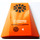 LEGO Orange Wedge 4 x 4 Triple Curved without Studs with Black Fan and White Warning Flammable Liquid Sticker (47753)