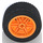 LEGO Orange Wheel Rim Ø30 x 20 with No Pinholes, with Reinforced Rim with Tire, Low Profile, Wide Ø43.2 X 22 ZR