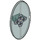 LEGO Oval Schild met Zilver Plates met Geel Rivets (13321 / 92747)