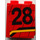 LEGO Paneel 1 x 2 x 2 met &quot;28&quot; Links Sticker zonder zijsteunen, volle noppen (4864)