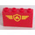LEGO Panel 1 x 4 x 2 with ellow and Red Fire Logo Badge and Yellow Stripes Sticker (14718)