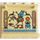 LEGO Paneel 1 x 4 x 3 met Egyptische Symbols Sticker zonder zijsteunen, holle noppen (4215)