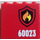 LEGO Panel 1 x 4 x 3 with fire logo and &quot;60023&quot; (right) Sticker with Side Supports, Hollow Studs (60581)