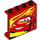 LEGO Paneel 1 x 4 x 3 mit Lightning McQueen Links und Gelb flames mit Seitenstützen, Hohlnoppen (34226 / 60581)