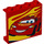 LEGO Paneeli 1 x 4 x 3 jossa Lightning McQueen Vasen ja Keltainen flames sivutuilla, ontoilla nupeilla (34226 / 60581)