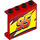 LEGO Panel 1 x 4 x 3 mit Lightning McQueen Links Gelb flash Middle und &#039;95&#039; mit Seitenstützen, Hohlbolzen (34227 / 60581)