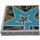 LEGO Panel 1 x 6 x 5 with Light Blue Star on Silver and Gold Background Right From set 41106 Sticker (59349)