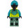 LEGO Paramedicus met Zwart Paardenstaart Haar met Donker turquoise Pet Minifiguur