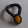 LEGO Pearl Dark Gray Amulet with Yellow Stone