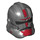 LEGO Perle dunkelgrau Clone Trooper Helm (Phase 2) mit Hunter Dark rot Markins (11217 / 68695)