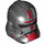 LEGO Pearl Dark Gray Clone Trooper Helmet (Phase 2) with Hunter Dark Red Markins (11217 / 68695)