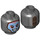 LEGO Pearl Dark Gray Galactic Bounty Hunter Minifigure Head (Recessed Solid Stud) (3626 / 62374)