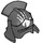 LEGO Perle dunkelgrau Helm mit Comb mit Weiß Hand (10051 / 10459)