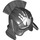 LEGO Perle dunkelgrau Helm mit Comb mit Weiß Hand (10051 / 10459)