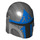 LEGO Pearl Dark Gray Helmet with Sides Holes with Mandalorian Loyalist Blue Pattern (78755 / 87610)