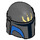 LEGO Pearl Dark Gray Helmet with Sides Holes with Pre Vizsla Blue Pattern (10967 / 87610)