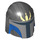 LEGO Pearl Dark Gray Helmet with Sides Holes with Pre Vizsla Blue Pattern (10967 / 87610)