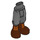 LEGO Pearl Dark Gray Hip with Long Shorts with Brown boots with orange laces (18353)