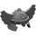 LEGO Pearl Dark Gray Minifig Helmet Cap with Wings (60747 / 61846)