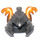 LEGO Pearl Dark Gray Ninjago Helmet with Cheek Protection and Transparent Orange Snake Heads (24484)