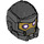 LEGO Pearl Dark Gray Space Helmet with Breathing Vents with Black Hair on Top