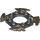 LEGO Pearl Dark Gray Spinner Crown with Serrated Edges and Black and Pearl Gold Edges (10480)