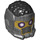 LEGO Perle dunkelgrau Star-Lord Raum Helm mit Schwarz Haar auf oben