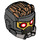 LEGO Parelmoer donkergrijs Star-Lord Ruimtehelm met Wit Pupils en Haar  (32759)