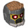 LEGO Perle dunkelgrau Star-Lord Raum Helm mit Weiß Pupils und Haar  (32759)