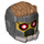 LEGO Parelmoer donkergrijs Star-Lord Ruimtehelm met Wit Pupils en Haar  (32759)